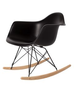 Eames stijl RAR | schommelstoel Zwart frame PP zwart