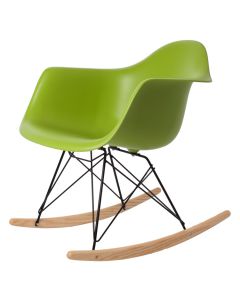 Eames stijl RAR | schommelstoel Zwart frame PP groen