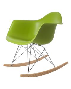 Eames stijl RAR | schommelstoel Chroom frame PP groen