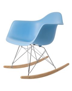 Eames stijl RAR | schommelstoel Chroom frame PP lichtblauw