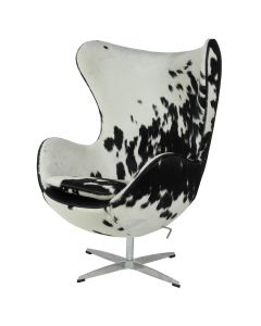bluefurn Armlehnstühle | Jacobsen Stil Egg stuhl schwarz/weiß