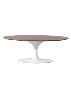 bluefurn Mesa de centro Oval | Eero Saarinen estilo Tabla del tulipán pata de mesa de nogal blanco