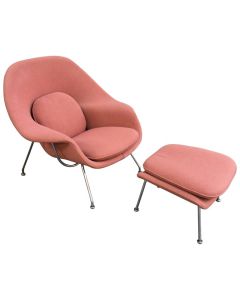 Eero Saarinen styl Womb | Krzesło pokładowe z taboretem