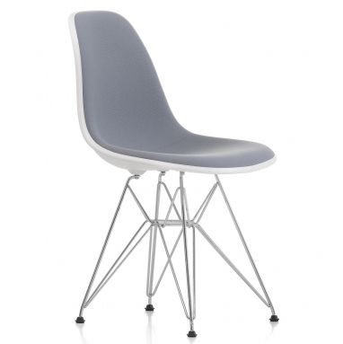 bluefurn dining chair fiberglass upholstered | Eames style DSR