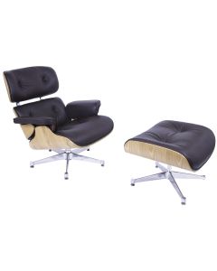 bluefurn Lenestol med Hocker | Eames stil EA670