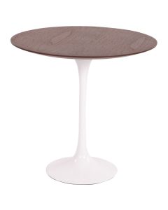 Eero Saarinen estilo Tulip Side table | Mesa auxiliar 50cm Tapa nogal Base blanca