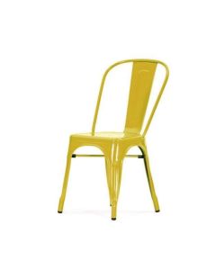 Pauchard stile Sedia da esterno in stile Tolix | sedia terrazzo sedia impilabile giallo
