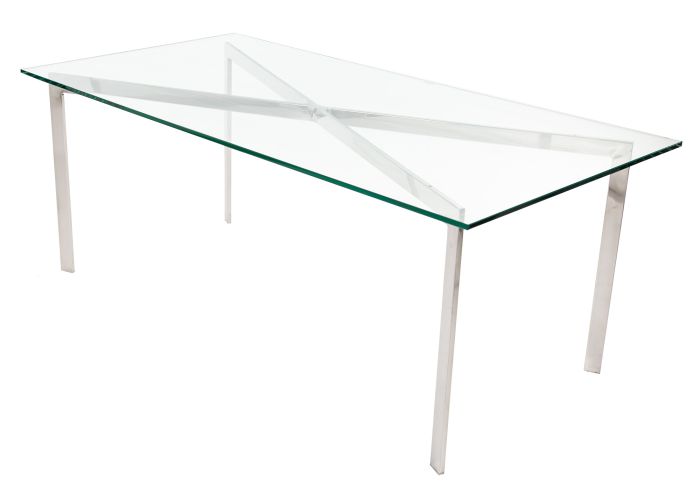bluefurn mesa de café 120 centímetros | Rohe estilo Barcelona Pavillion transparente