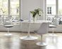 Eero Saarinen Stil Tulip Table | Esstisch Oval Top Marmor weiß Basis weiß