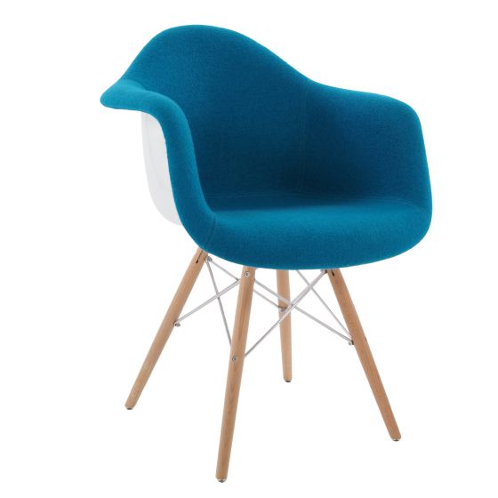 bluefurn chaise de salle à manger fibre de verre tapissés | Eames style DAW