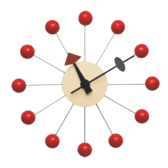 Nelson Stil Ball Uhr | Wanduhr rot