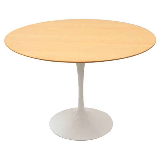 Eero Saarinen style Table tulipe | table à manger 120cm Plateau chêne Base blanc