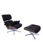 Eames styl EA670 | Krzesło pokładowe z taboretem XL