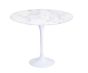 Eero Saarinen Stil Tulip Table | Beistelltisch 50cm Top Marmor weiß Basis weiß