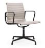 Eames EA108 meeting chair leather grey frame black