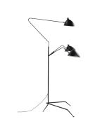 Serge Mouille Contemporary | luminária de chão 3-pobre preto