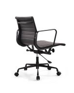 Eames styl EA117 | krzesło biurowe Czarna skórzana ramka czarny
