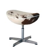 Jacobsen Stil Egg stuhl | Fußbank Braun weiß