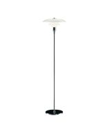 Henningsen stil DPH 3/2 | gulv lys liten Chrome glass hvit