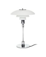 Henningsen style DPH 3/2 | table light small Chrome, glass white