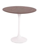 Eero Saarinen styl Tulip Side table | Stół boczny 50cm Top orzech Baza biała