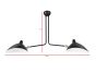 Serge Mouille Contemporary | anheng lys 2-arm svart