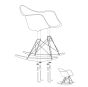 Eames stil RAR | gyngestol Svart base
