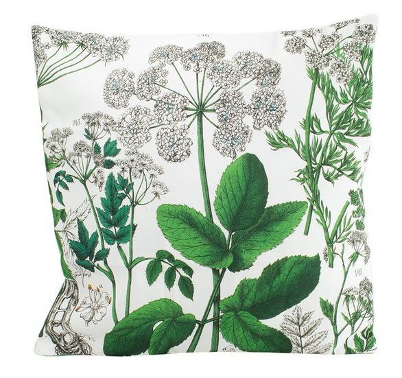 bluefurn cushion cover excluding filling | Lanzfeld Hortus Botanicus-Elder leaf multicolor