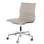 Eames Bürostuhl EA105 auf Rollen aus grauem Leder