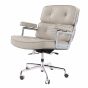 Sedia da ufficio Eames ES104 in pelle grigia