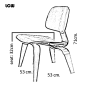 Eames stil LCW | lounge stol