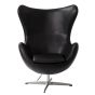 Jacobsen style Egg chaise | fauteuil cuir