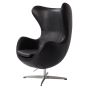 Jacobsen style Egg chaise | fauteuil cuir