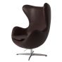 Jacobsen style Egg chaise | fauteuil cuir