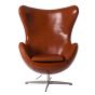 Jacobsen style Egg chaise | fauteuil cuir
