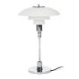 Henningsen style DPH 3/2 | lampe de table petit Chrome, verre blanc