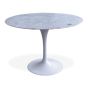 Eero Saarinen style Table tulipe | table à manger 100cm Plateau Marbre blanc Base blanc