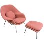 bluefurn Armlehnensessel mit Hocker | Eero Saarinen Stil Womb