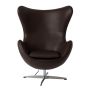Jacobsen style Egg chaise | fauteuil cuir