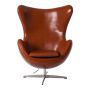 bluefurn lounge stoel Leder | Jacobsen stijl Egg stoel
