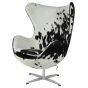Jacobsen styl Egg miejsc | Lounge krzesło czarny biały