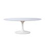 bluefurn table à manger Oval | Eero Saarinen style Table tulipe Dessus en marbre blanc blanc de base
