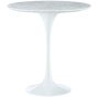 Eero Saarinen stil Tulip tabel | sidebord 50cm Top Marmor hvid Base hvid