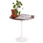 bluefurn Beistelltisch 50cm | Eero Saarinen Stil Tulip Side table Top Nussbaum weiß Tischbein