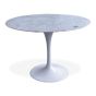 bluefurn Esstisch 100cm | Eero Saarinen Stil Tulip Table Top weißem Marmor weiß Tischbein