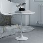Eero Saarinen stil Tulpanbord | sidebord 50cm Topp Marmor hvit Base hvit