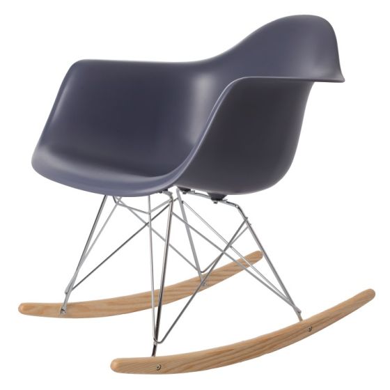 Eames stile RAR | sedia a dondolo base cromata