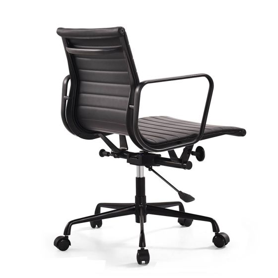 Eames stil EA117 | kontorsstol Svart läderram svart