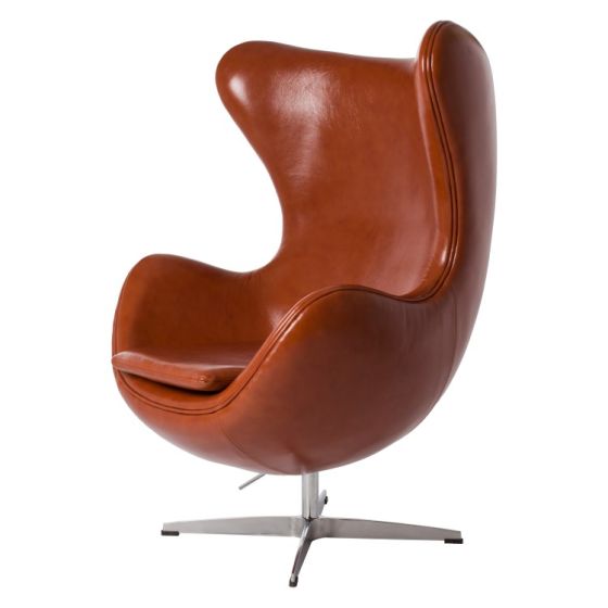 Jacobsen style Egg chaise | fauteuil cuir