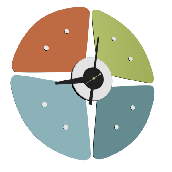 Nelson style Petal cloche | horloge murale multicolore
